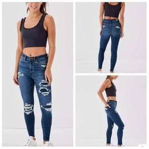 American Eagle Super High-Rise Patched Jeggings Size US 4 Regular